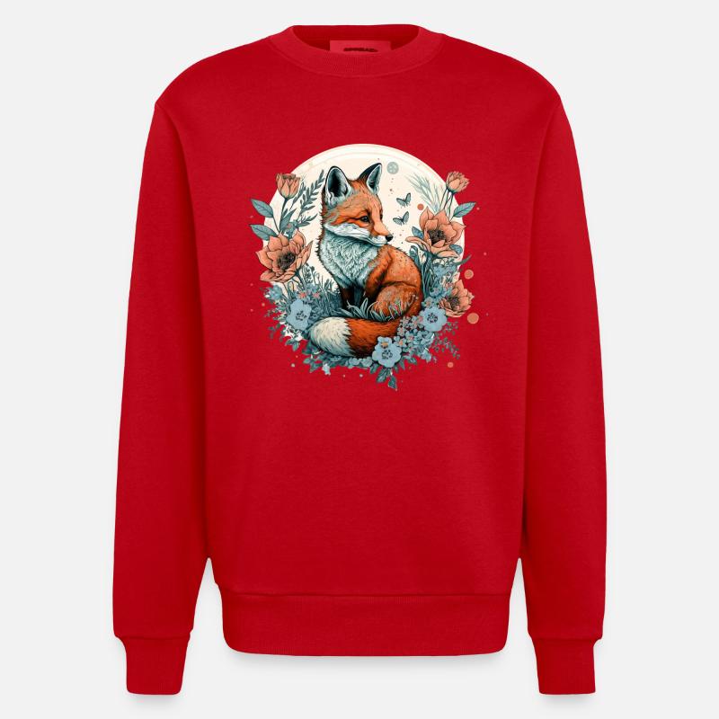 Fuchs - Heavyweight Oversized Organic Crew Neck Made in EU - Rot