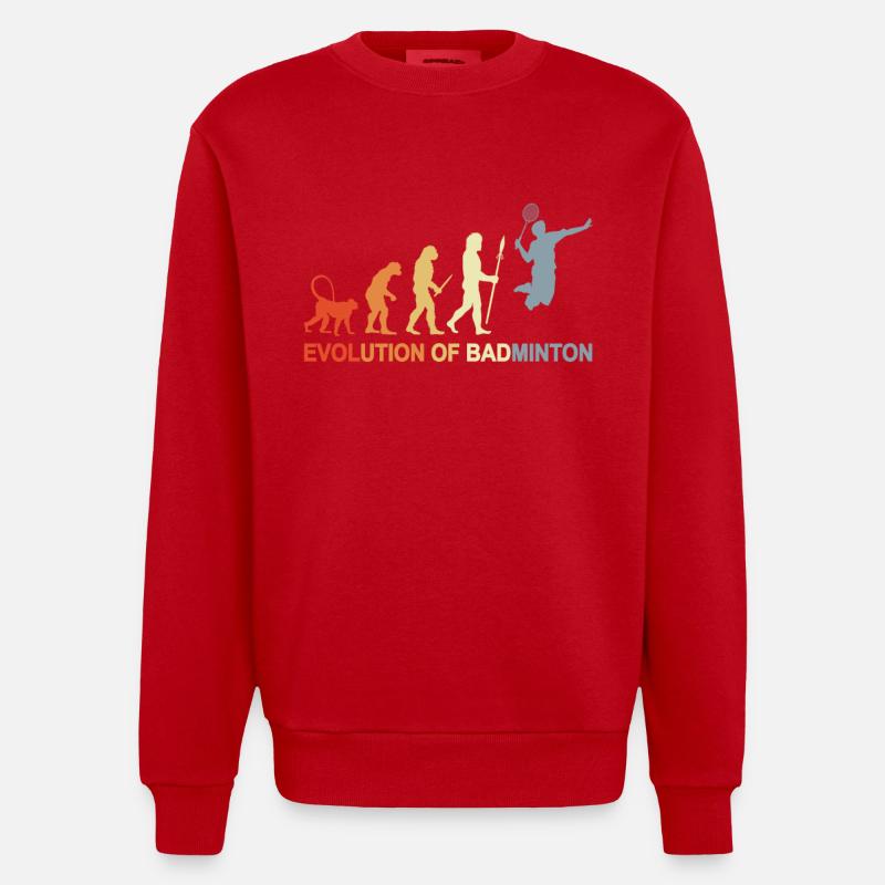 Évolution du badminton - Sweat bio épais oversize fabriqué en UE - rouge