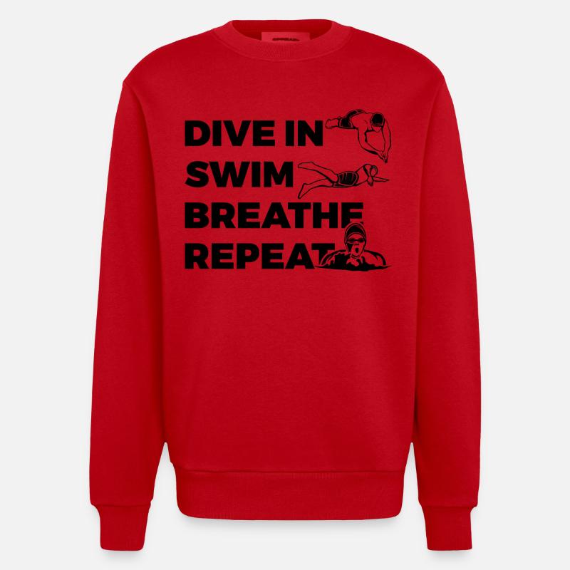Routine de natation - Sweat bio épais oversize fabriqué en UE - rouge