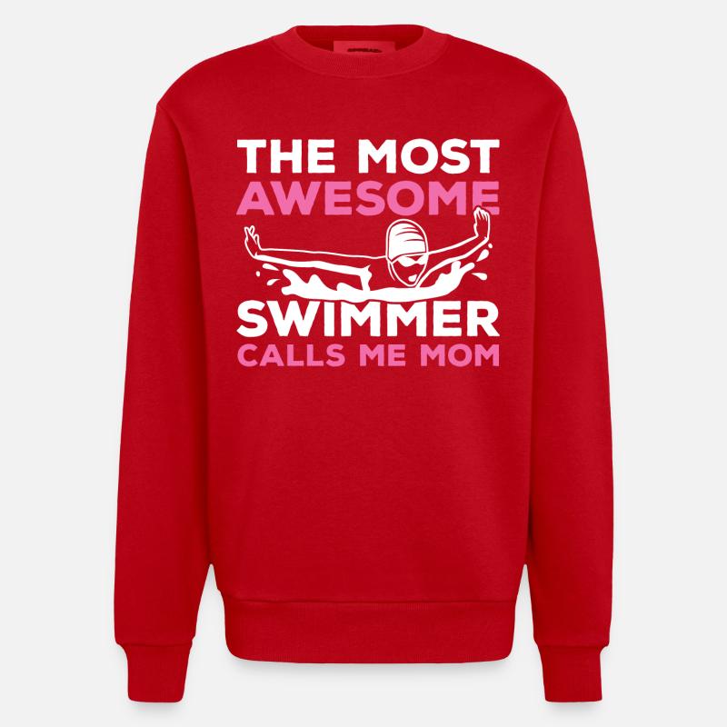 Schwimmer Mama - Heavyweight Oversized Organic Crew Neck Made in EU - Rot