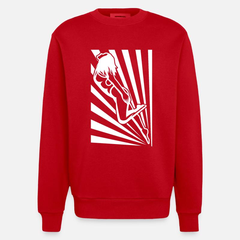 Schwimmer Mädchen - Heavyweight Oversized Organic Crew Neck Made in EU - Rot