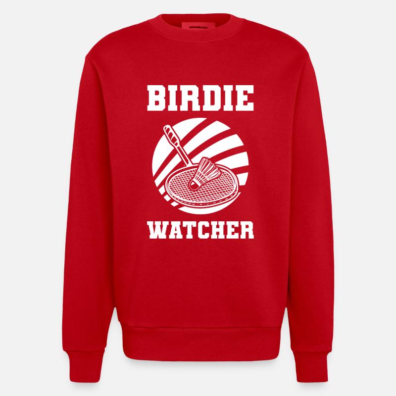 Badminton Witz - Heavyweight Oversized Organic Crew Neck Made in EU - Rot