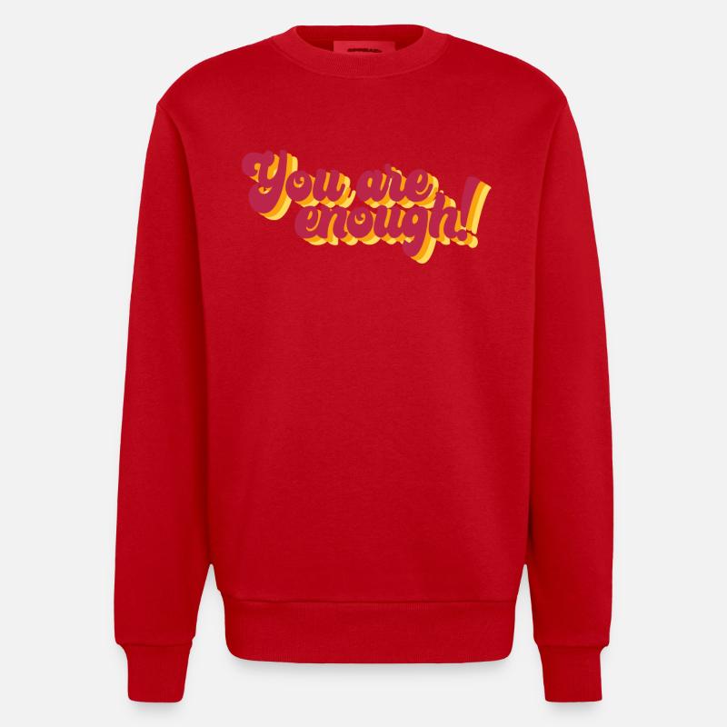 Motivierender Spruch mit 3D-Effekt - Heavyweight Oversized Organic Crew Neck Made in EU - Rot
