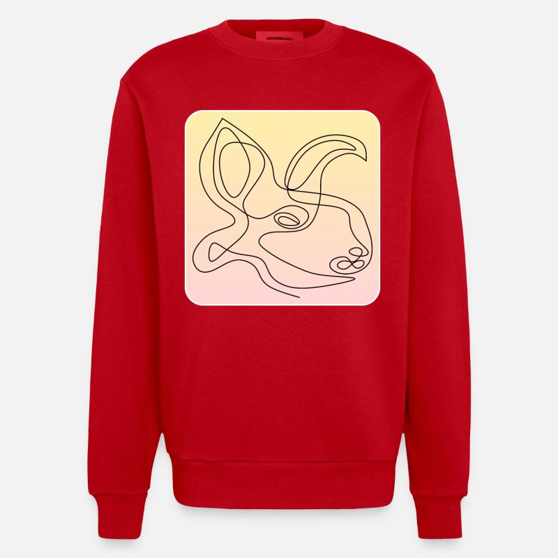Hare - Heavyweight Oversized Organic Crew Neck Made in EU - red
