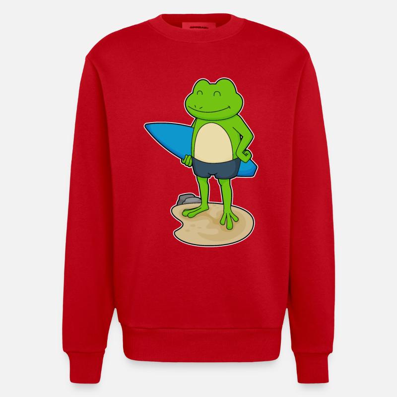 Surf Surf Surf Summer - Sweat bio épais oversize fabriqué en UE - rouge