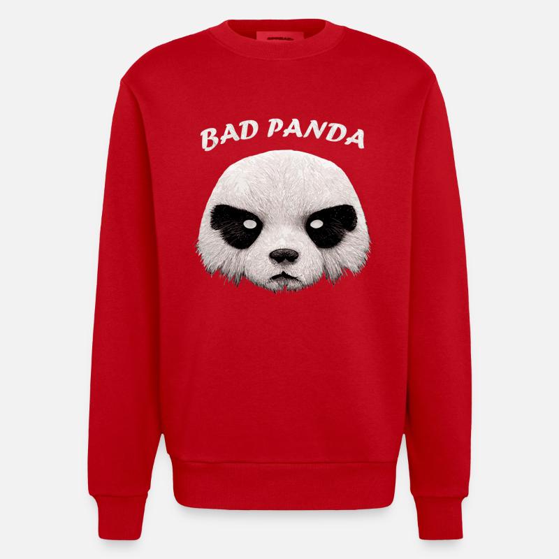 Ours panda mignon avec thème anti-amitié - Sweat bio épais oversize fabriqué en UE - rouge