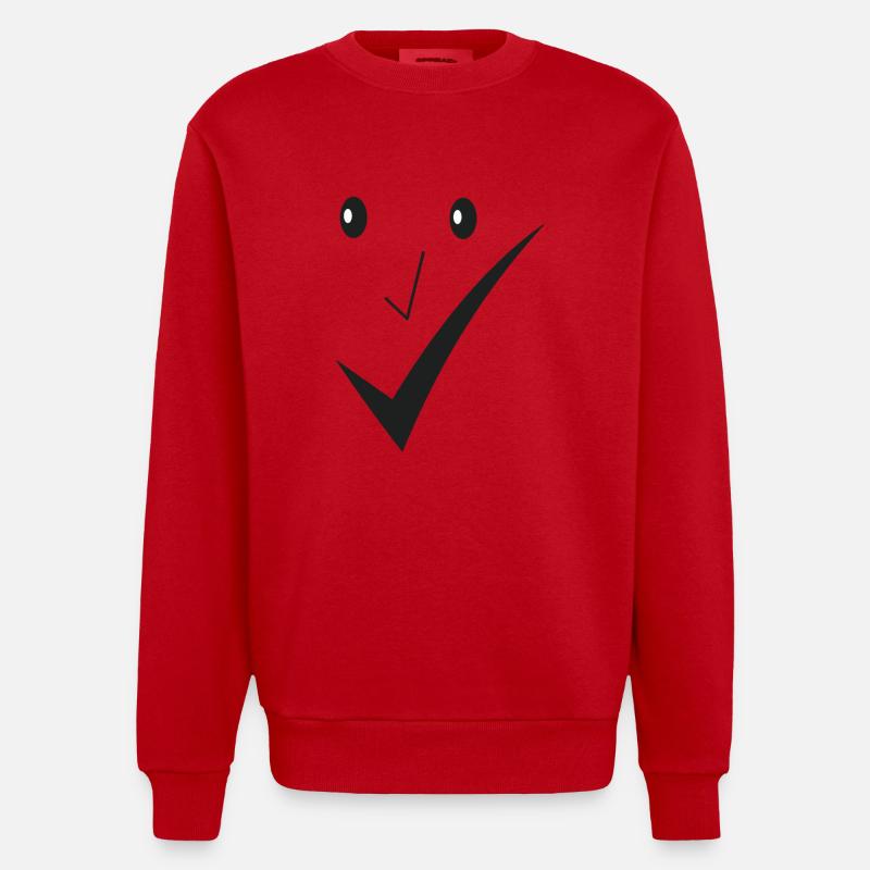 Feines Lächeln - Feines Gesicht D01. - Heavyweight Oversized Organic Crew Neck Made in EU - Rot