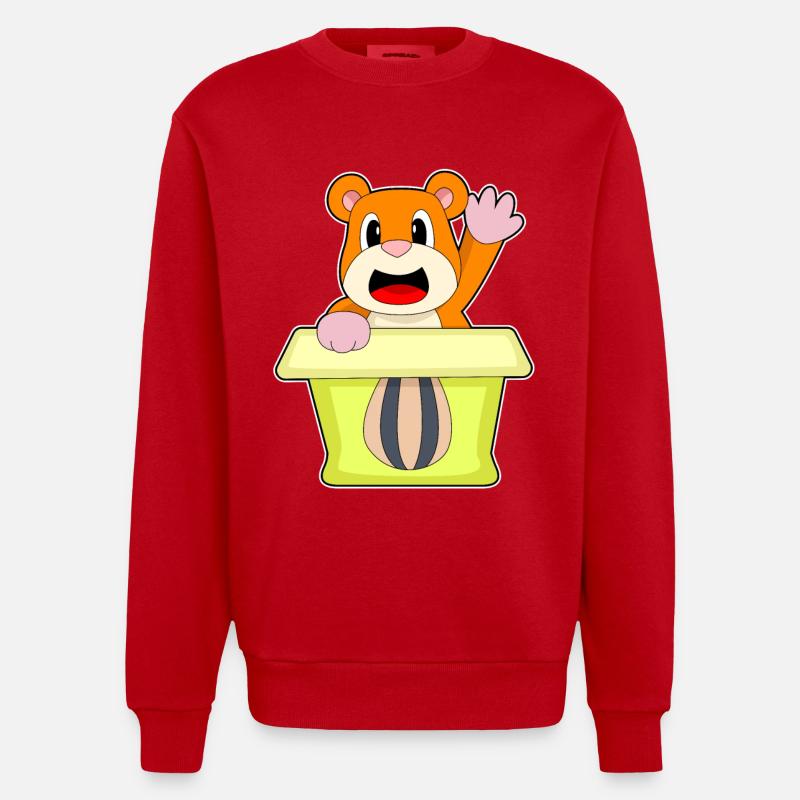 Boîte de graines de hamster - Sweat bio épais oversize fabriqué en UE - rouge