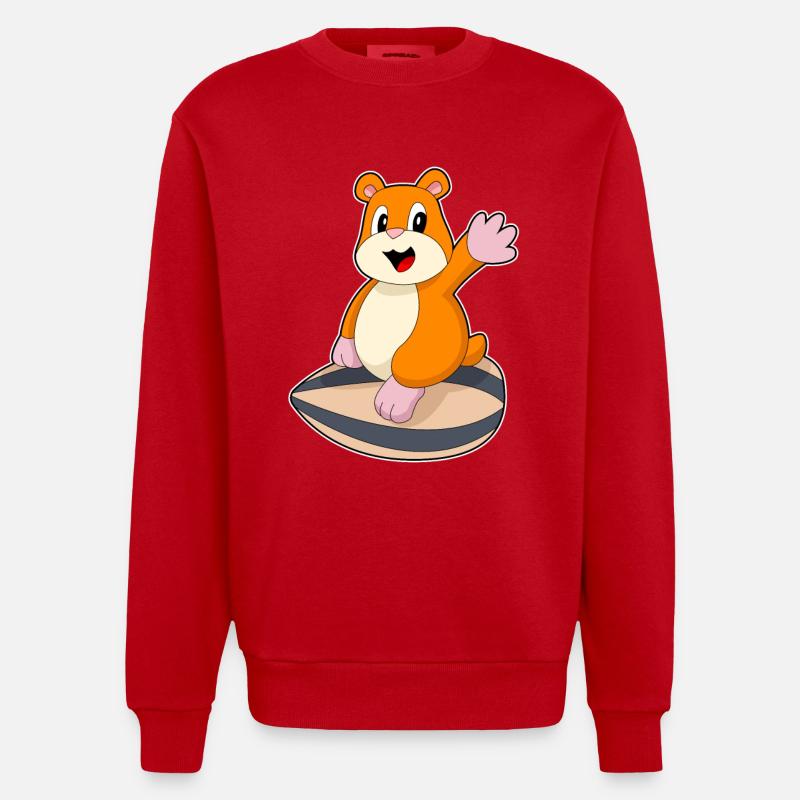 Hamster Samen - Heavyweight Oversized Organic Crew Neck Made in EU - Rot