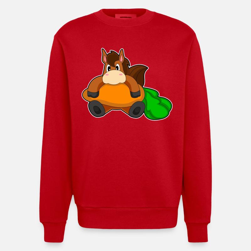 Cheval Carotte - Sweat bio épais oversize fabriqué en UE - rouge