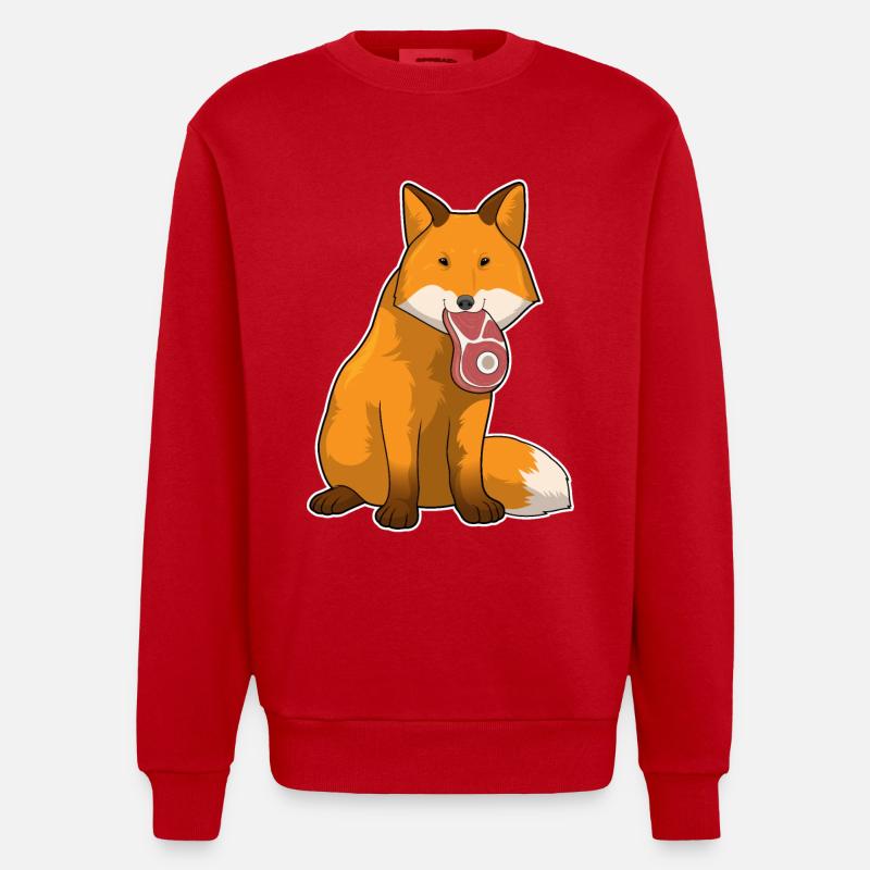 Viande de renard - Sweat bio épais oversize fabriqué en UE - rouge