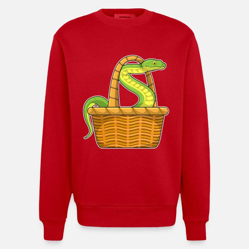 Panier serpent - Sweat bio épais oversize fabriqué en UE - rouge