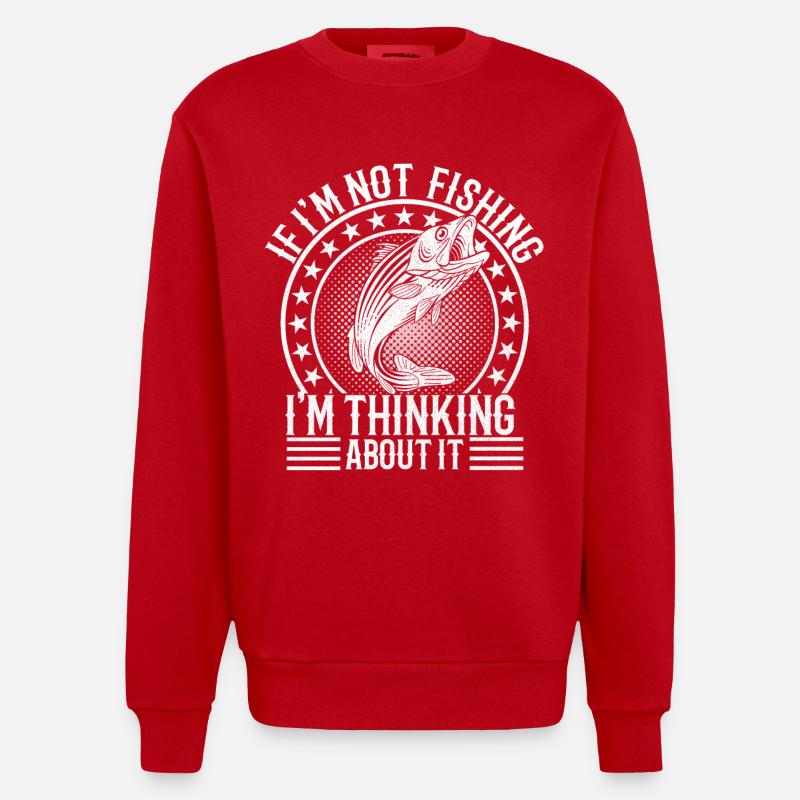Pêche Chasse Fish Hunter - Sweat bio épais oversize fabriqué en UE - rouge
