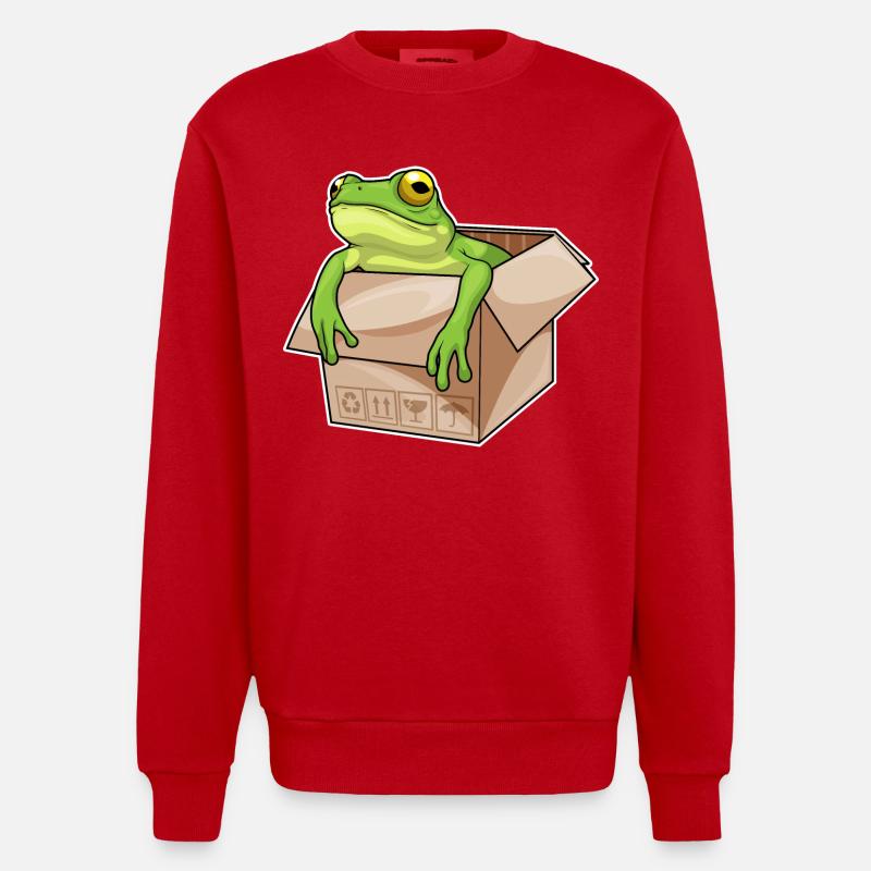 Frosch Karton - Heavyweight Oversized Organic Crew Neck Made in EU - Rot