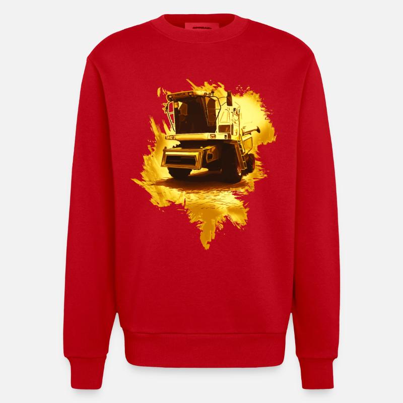 Moissonneuse-batteuse or - Sweat bio épais oversize fabriqué en UE - rouge