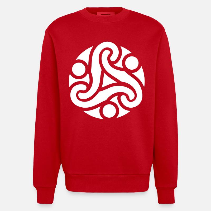Symbole celtique de protection (blanc) - Sweat bio épais oversize fabriqué en UE - rouge