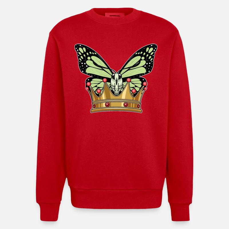 Couronne de papillon - Sweat bio épais oversize fabriqué en UE - rouge