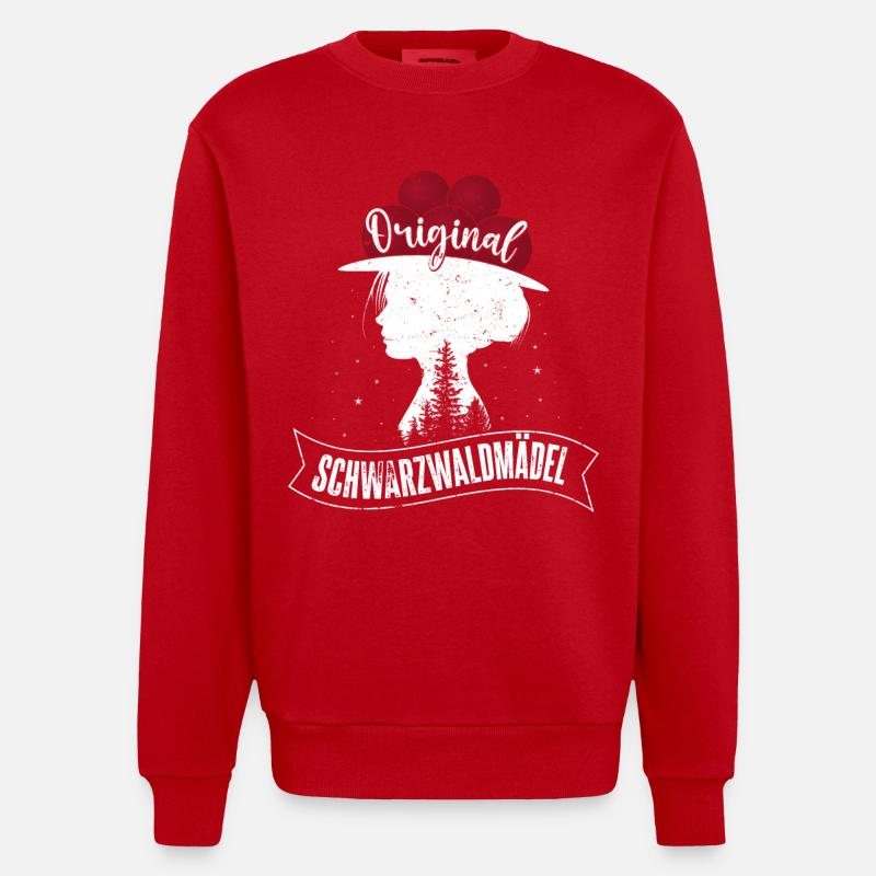 Original Schwarzwaldmädel Schwarzwald Bollenhut - Heavyweight Oversized Organic Crew Neck Made in EU - Rot