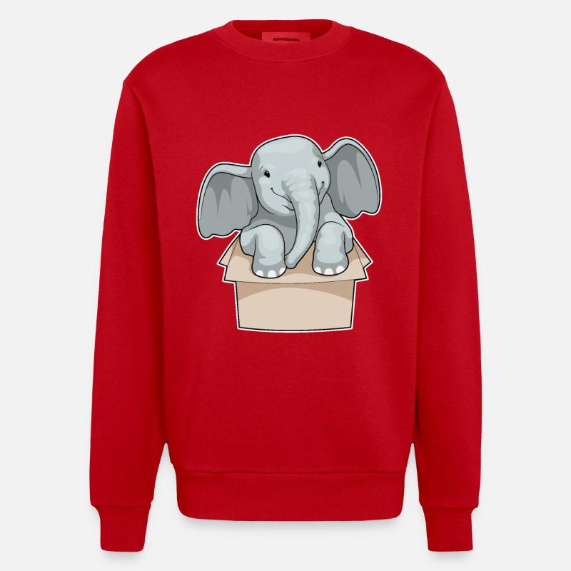 Boîte à éléphants - Sweat bio épais oversize fabriqué en UE - rouge