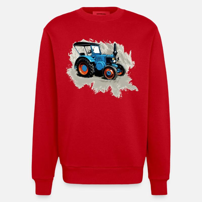 Tracteur Lanz - Sweat bio épais oversize fabriqué en UE - rouge