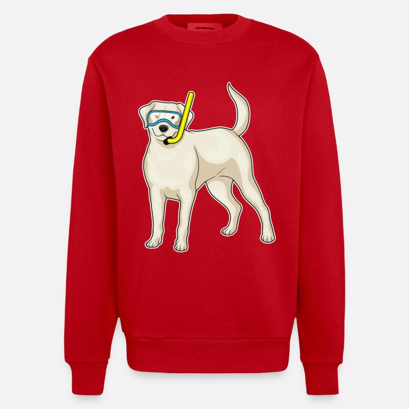 Retriever Diver Snorkel - Sweat bio épais oversize fabriqué en UE - rouge