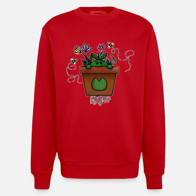 Pot2Pousse ! Par Pousse2Bambou ! - Sweat bio épais oversize fabriqué en UE - rouge