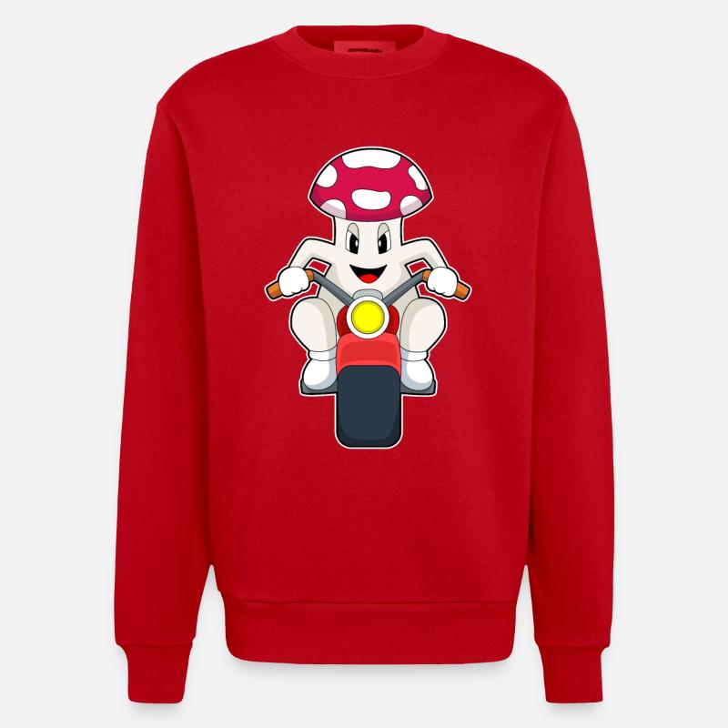 Pilz Motorrad - Heavyweight Oversized Organic Crew Neck Made in EU - Rot