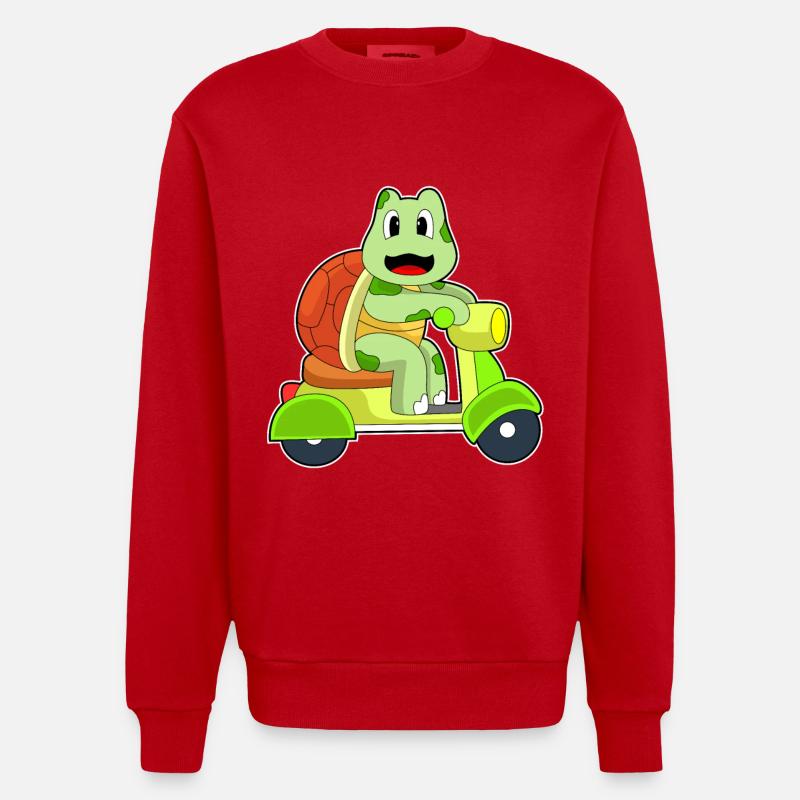 Turtle Scooter - Sweat bio épais oversize fabriqué en UE - rouge