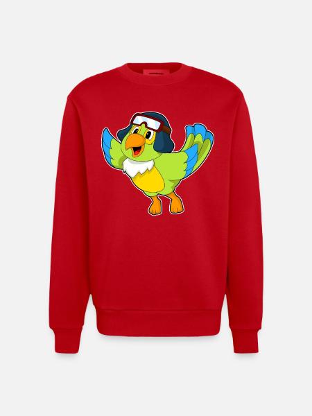 Parrot Pilot Pilot Cap - Heavyweight Oversized Organic Crew Neck Made in EU - red