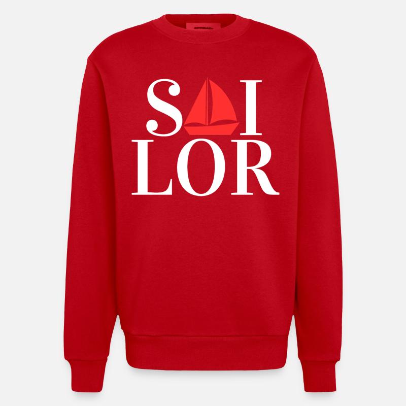 Capitaine Sailor Sailing - Sweat bio épais oversize fabriqué en UE - rouge