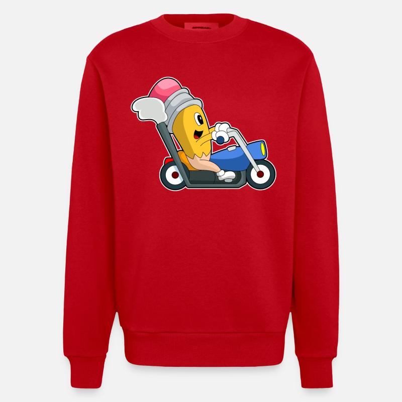 Moto Pencil - Sweat bio épais oversize fabriqué en UE - rouge