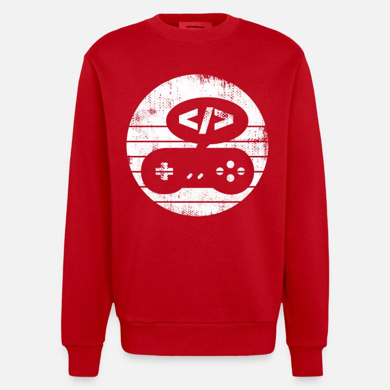 Spieleentwickler - Heavyweight Oversized Organic Crew Neck Made in EU - Rot