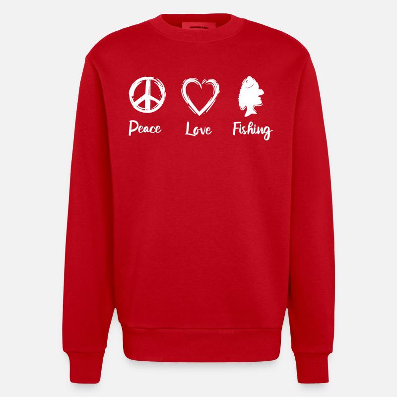 Amour de la pêche - Sweat bio épais oversize fabriqué en UE - rouge