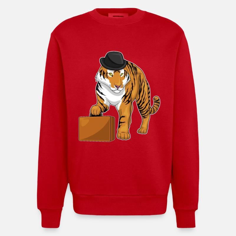 Porte-documents Tiger - Sweat bio épais oversize fabriqué en UE - rouge