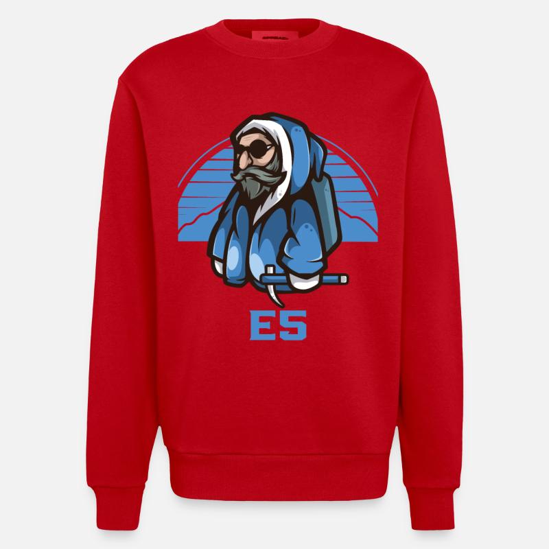Alpenüberquerung E5 Alpenüberquerer - Heavyweight Oversized Organic Crew Neck Made in EU - Rot
