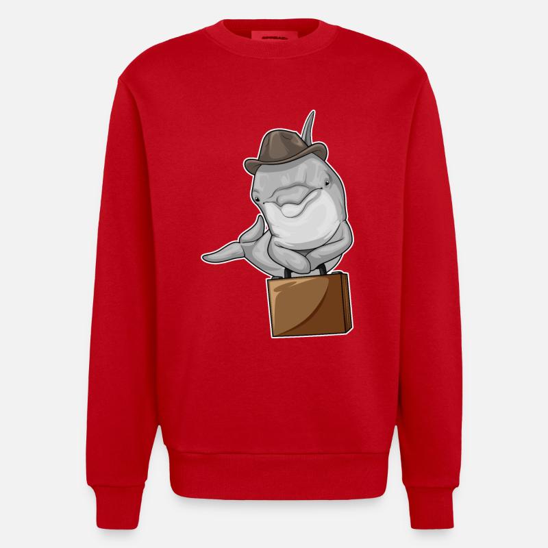 Porte-documents Delfin Entrepreneur - Sweat bio épais oversize fabriqué en UE - rouge