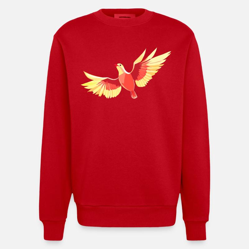 Oiseau planant dans le ciel - Sweat bio épais oversize fabriqué en UE - rouge