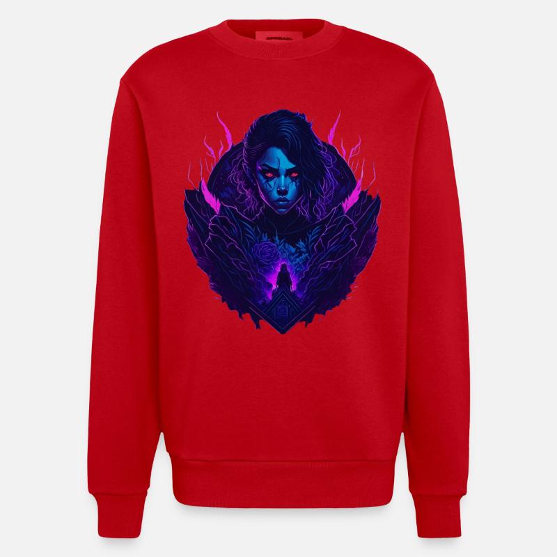 Devil Gothic Seduction Girl - Sweat bio épais oversize fabriqué en UE - rouge