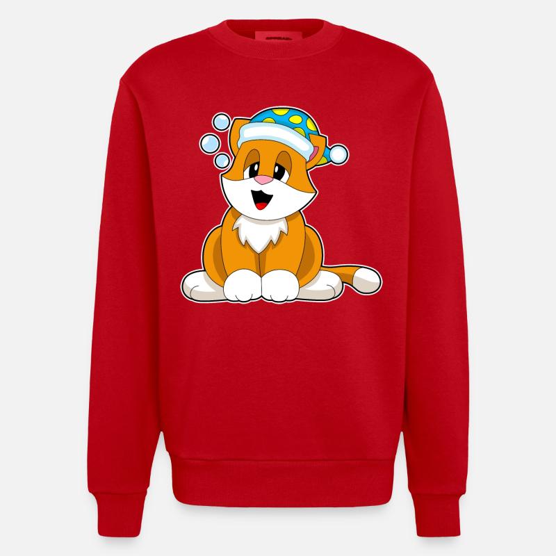 Bonnet de nuit pour chat - Sweat bio épais oversize fabriqué en UE - rouge