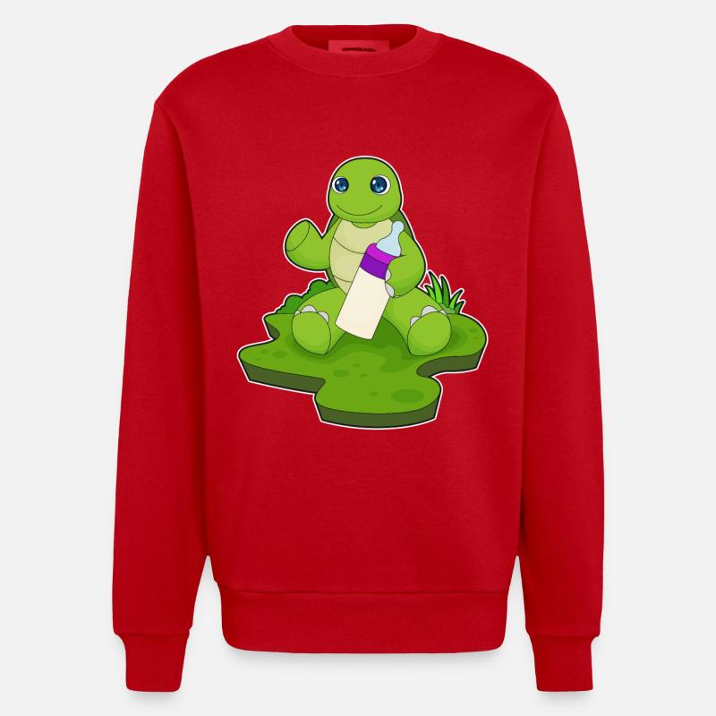 Lait de bébé Turtle - Sweat bio épais oversize fabriqué en UE - rouge