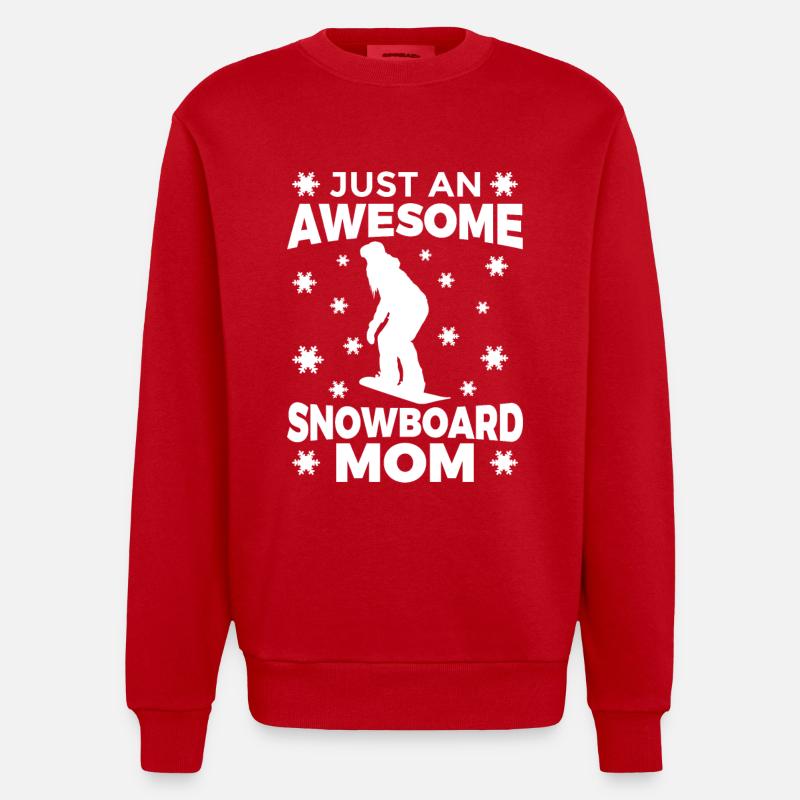Tolle Snowboard Mutter - Heavyweight Oversized Organic Crew Neck Made in EU - Rot