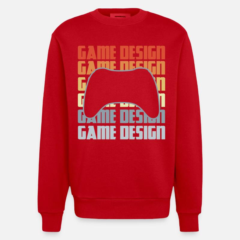 Game Dev - Heavyweight Oversized Organic Crew Neck Made in EU - red