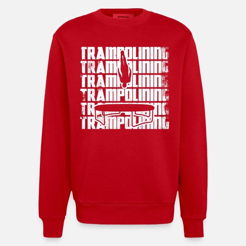 Drôle de pull trampoline - Sweat bio épais oversize fabriqué en UE - rouge