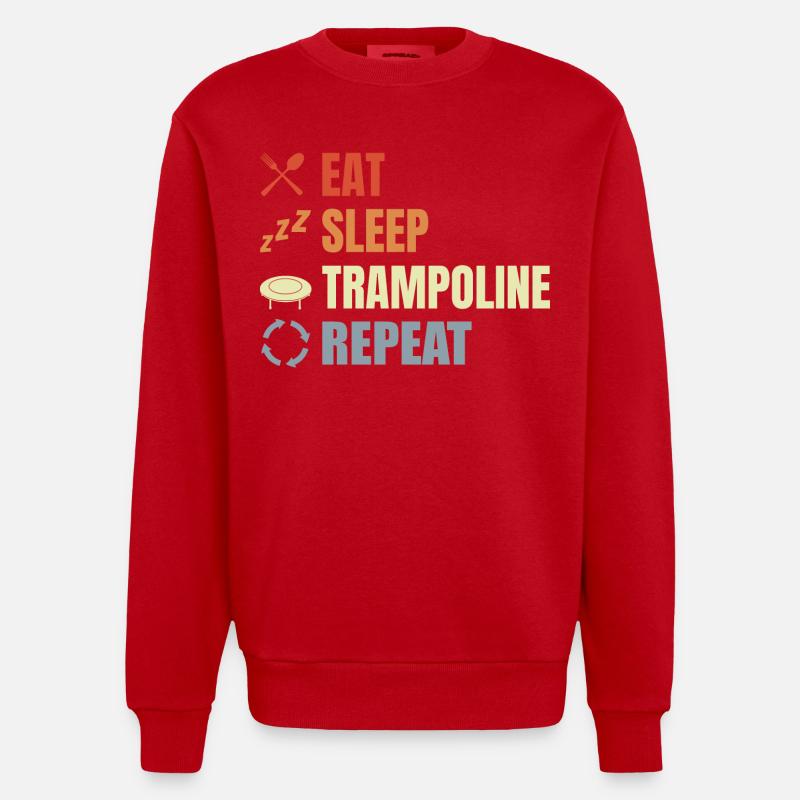 Routine de saut de trampoline - Sweat bio épais oversize fabriqué en UE - rouge