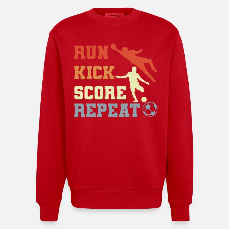 Routine de joueur de football - Sweat bio épais oversize fabriqué en UE - rouge