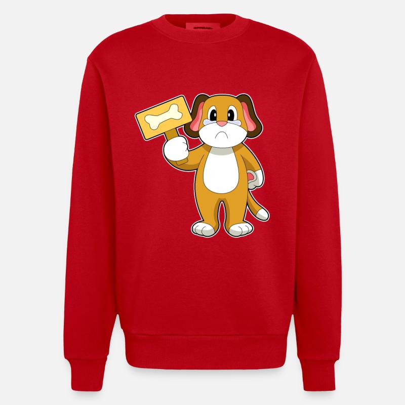 Os de chien - Sweat bio épais oversize fabriqué en UE - rouge
