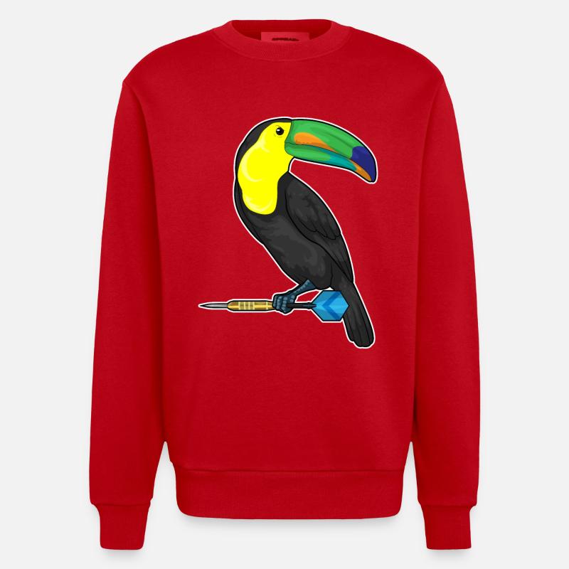 Tukan Dart Dartpfeil - Heavyweight Oversized Organic Crew Neck Made in EU - Rot