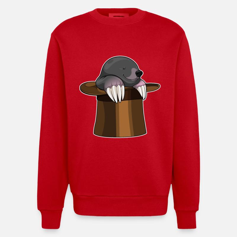 Maulwurf Zylinder - Heavyweight Oversized Organic Crew Neck Made in EU - Rot