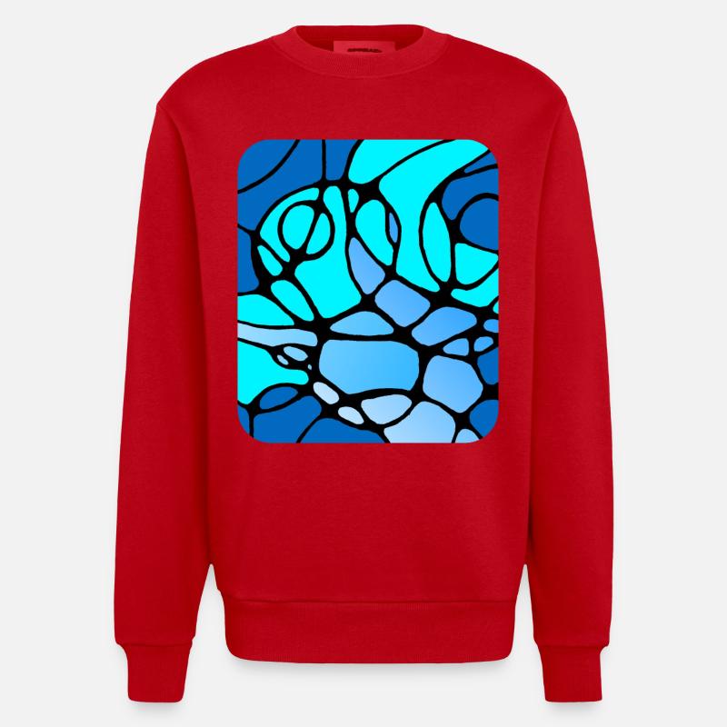 Conception abstraite moderne neurographique - Sweat bio épais oversize fabriqué en UE - rouge