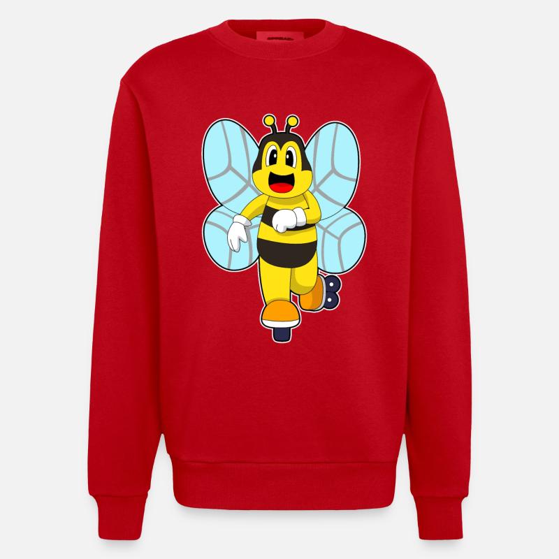 Biene Inline skating Inline skates - Heavyweight Oversized Organic Crew Neck Made in EU - Rot